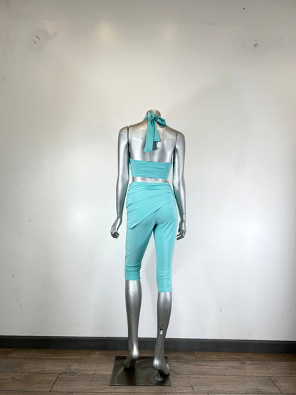 Crisscross Halter,twisted Knot Detail,self-tie Set