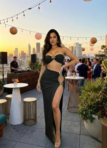 Two-piece Matching Skirt Set,bandeau-style