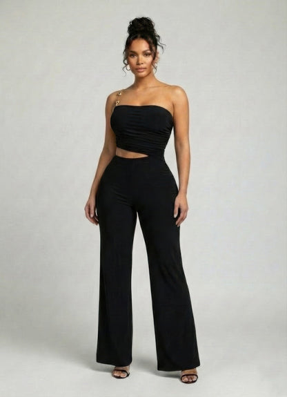 Modern Jumpsuit,ruched Bandeau-style