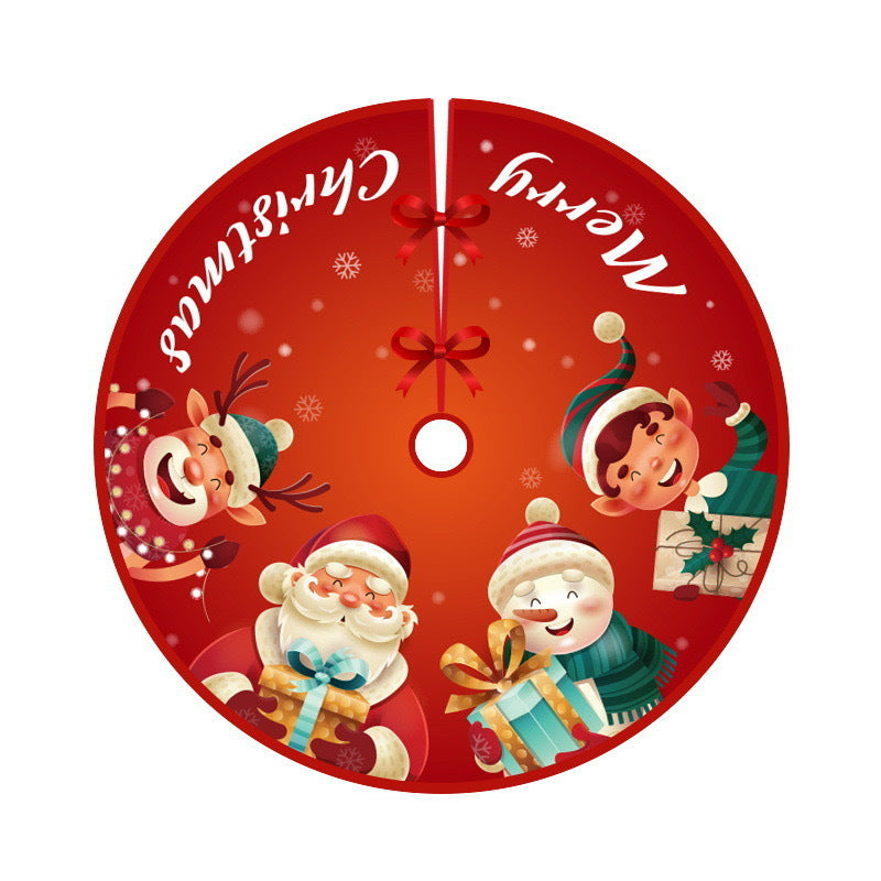 Deer Head Snowflake Santa Claus Gift Box Series Christmas Tree Bottom Decoration Apron Atmosphere Decoration