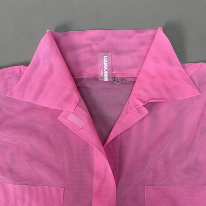 NORMA KAMALI Nk Shirt w/ Faux Pockets Sz XS/34 Candy Pink ST1236MS963966