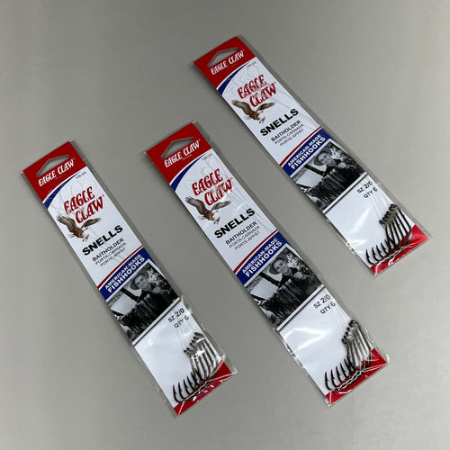 EAGLE CLAW (3 PACK) Versatile Bait Holder Snell Easy Rig Bronze #2/0 6pc 391-2/0