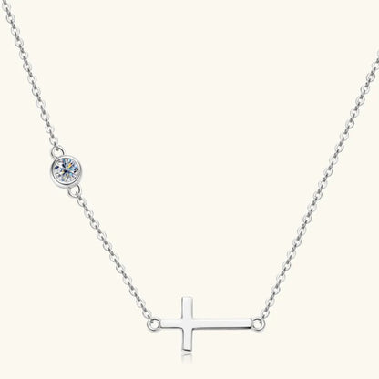 Cross 925 Sterling Silver Moissanite Necklace