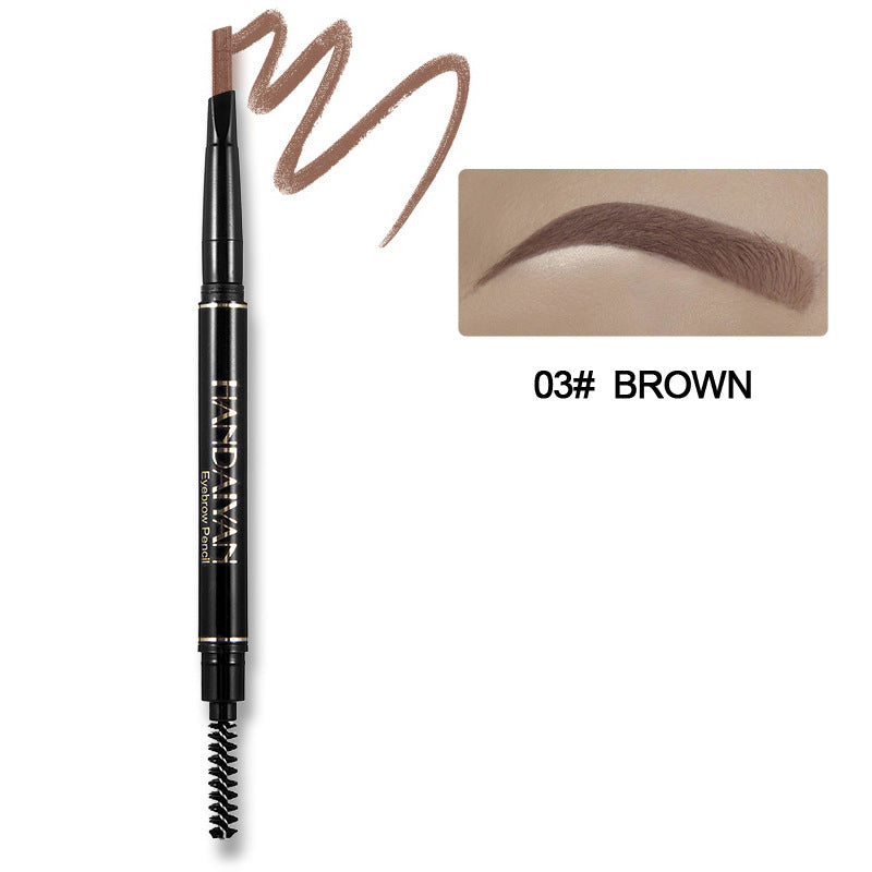 HANDAIYAN 5 Colors Automatic Rotating Eyebrow Pencil Double-ended Waterproof Triangle Eyebrow Pencil