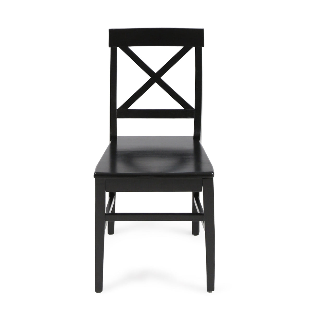 Roshan Farmhouse Acacia Wood Dining Chairs, Black (Set of 2)