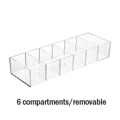 Household Transparent Divided Cosmetic Storage Box Sorting and Detachable Plastic Desktop Storage Box