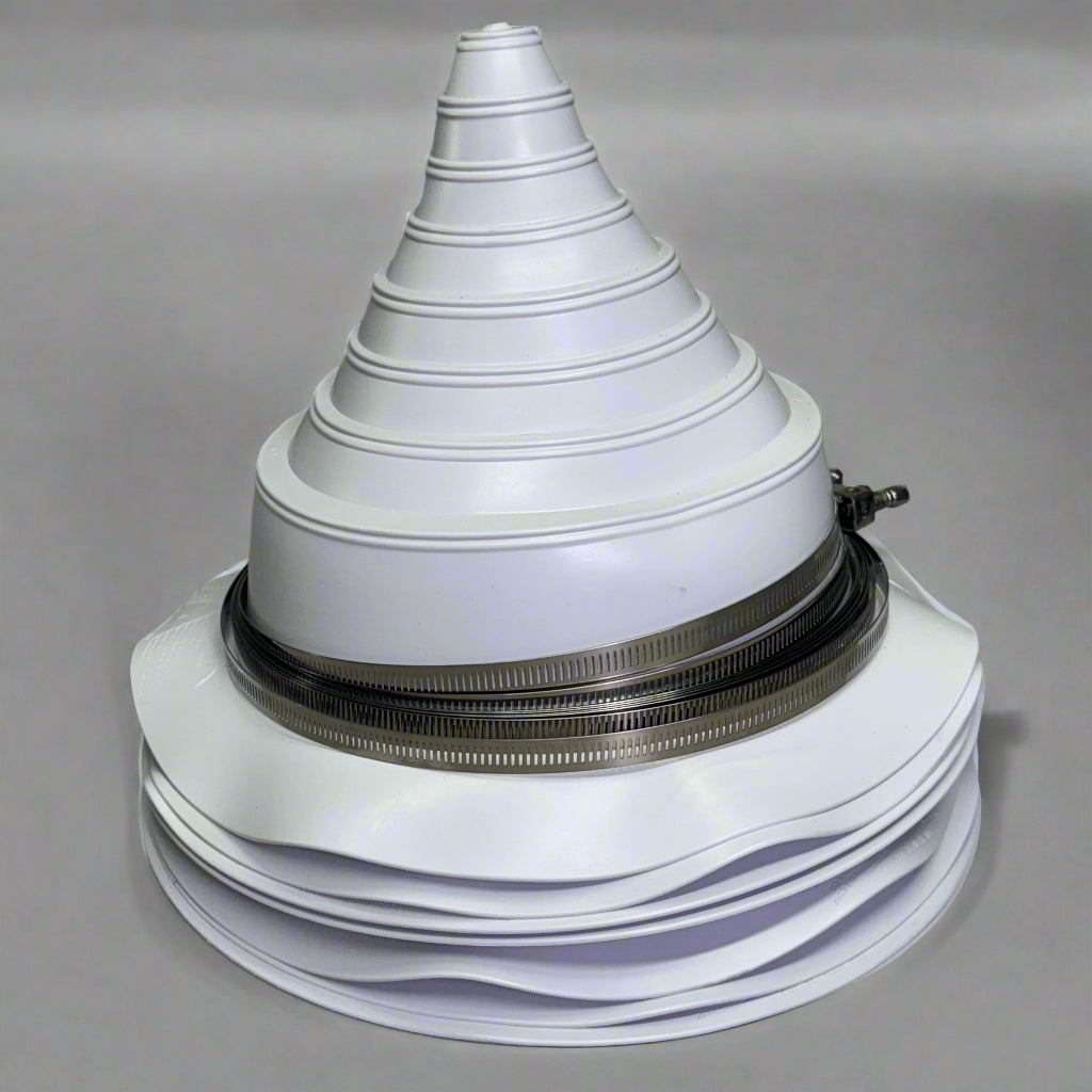HIBERLITE DC671 Cool Roof Gray Pipe Boot 3/4" x 8", White DC671