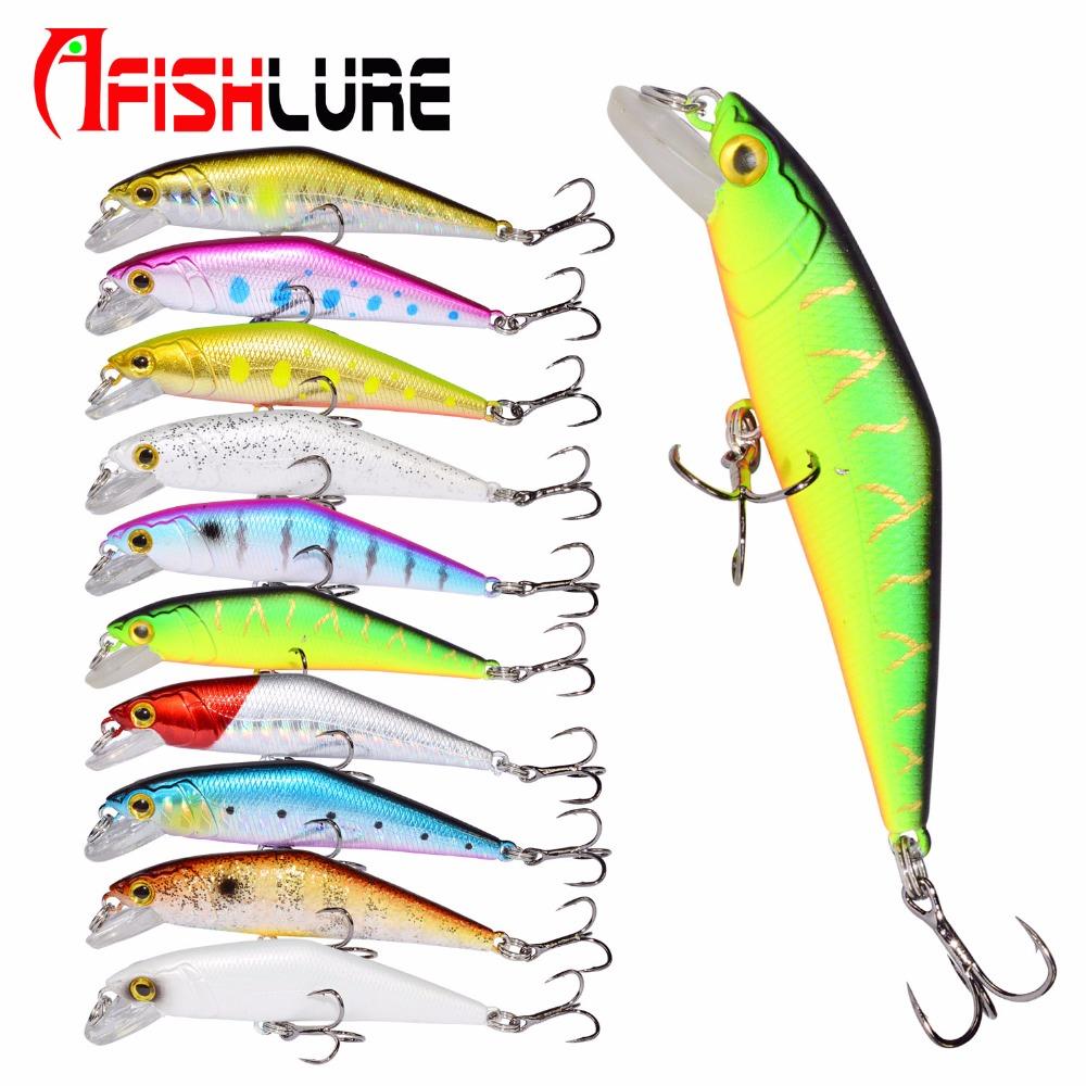 AFISHLURE Bass Wobblers Trout Fishing Lure  66mm/8g Minnow  Hard Baits Iscas Artificial Pesca Leurre