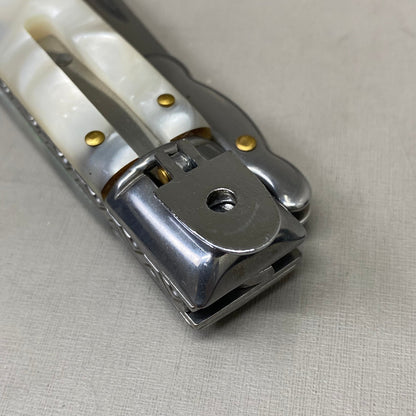 ZA@ ARMED FORCE TACTICAL Hand Crafted OTF Pocket Knife  3.5"Blade 8" Knife White Marble ST-10WP