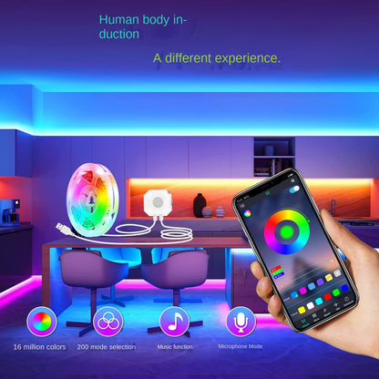 Colorful Bluetooth App Human Body Sensing Bedside Lamp with USB 5V 5050 Bedroom Induction