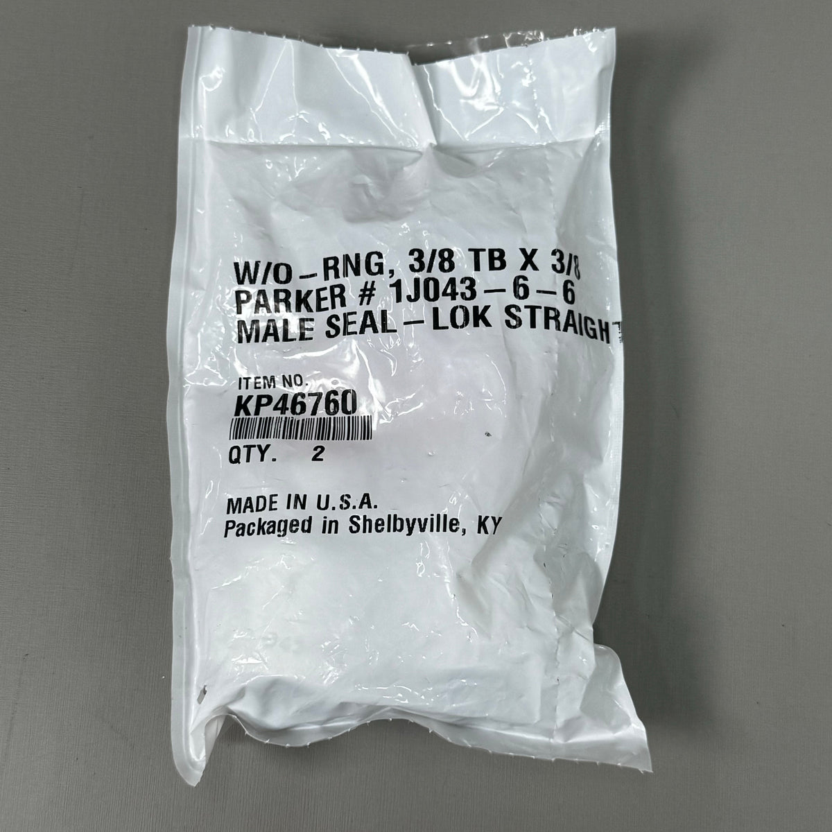 PARKER (2 PACK) Hydraulic Hose 1J043-6-6 Male Seal-LOK 3/8" x 3/8" Steel KP46760