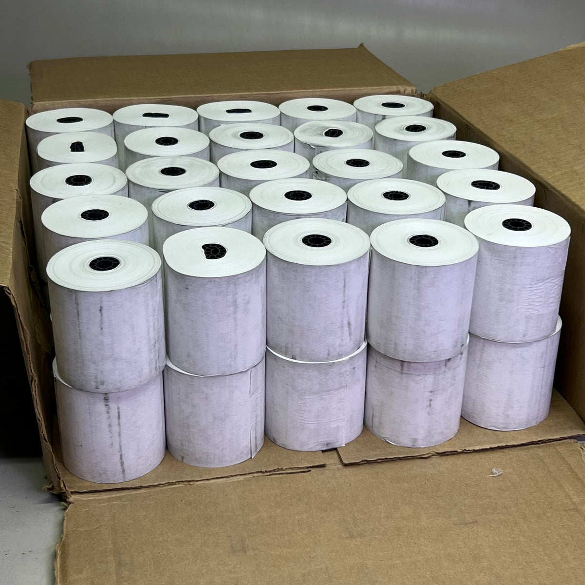 GENERAL CREDIT 70045 Thermal Paper Rolls 3 1/8” x 273’ (50 Unwrapped Dirty Rolls)