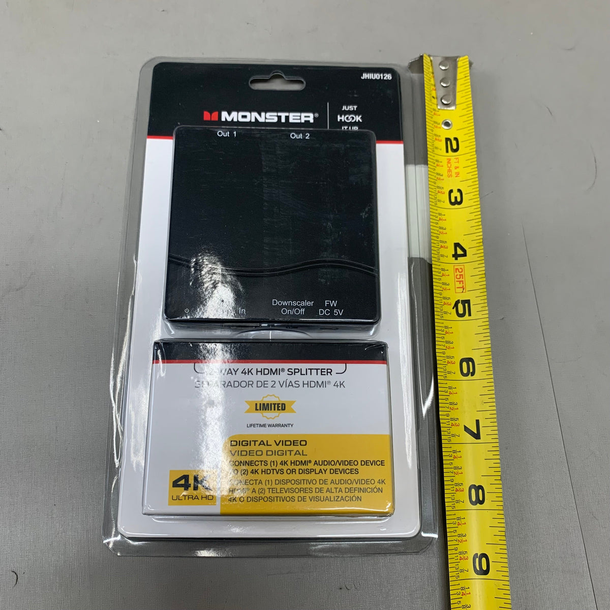 MONSTER 4K 2-Way HDMI Splitter 3"x3"Black JHIU0126