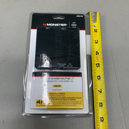 MONSTER 4K 2-Way HDMI Splitter 3"x3"Black JHIU0126