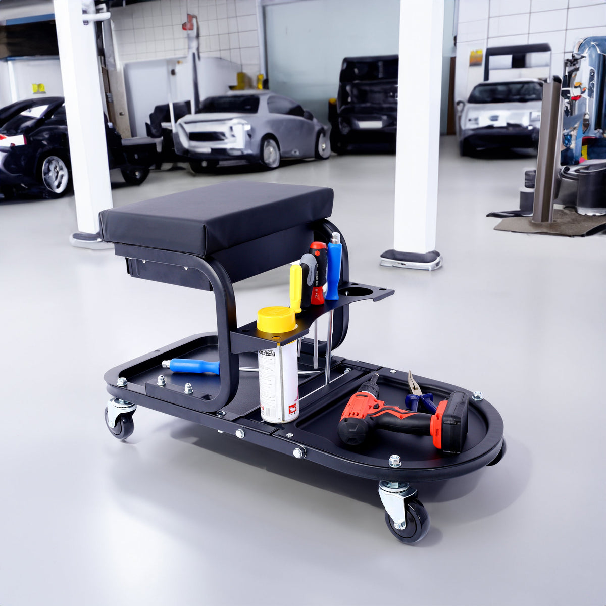 Ultimate Rolling Details and Multifunctional Car, 15'1/2 "x 8'3/4" x 18'1/2 "- Black