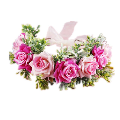 Handmade flower wreaths seaside vacation wedding accessories velvet adjustable hair accessories