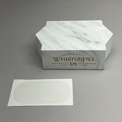 WHISTLE PIG Rye Whiskey 18 Year Single Bottle Glorifier Faux Marble White/Gold