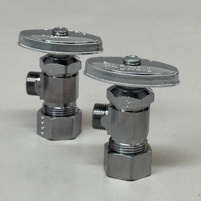 BRASSCRAFT (2 Pack) Multi-Turn Angle Valve 1/2"Nominal Compression Inlet X 3/8" Chrome Plated OCR19L1X-CB