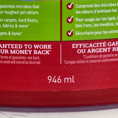 NATURE'S MIRACLE (2 PACK) Advanced Stain & Odour Eliminator 946 ml, Red