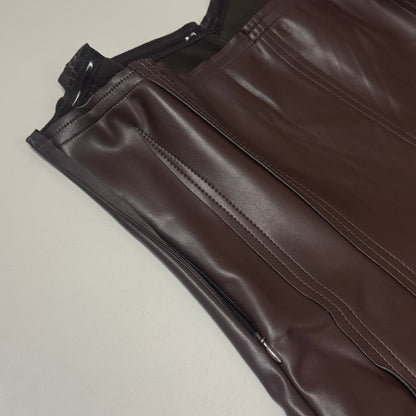 NORMA KAMALI Strapless Grace Mini Dress Unlined Women's Sz XL/42 Chocolate