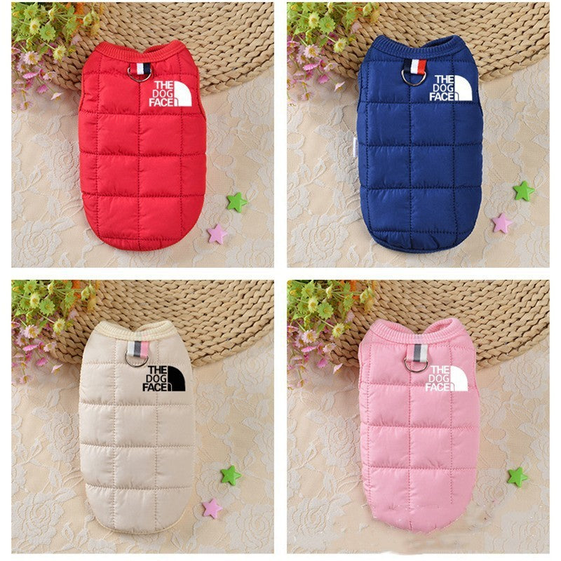 Pet dog clothing winter cotton dog vest jacket