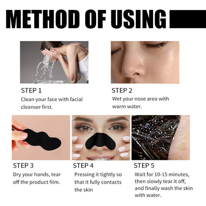 Black Pig Nose Patch, Bamboo Charcoal Remove Blackhead Acne Tear Nose Mask Patch