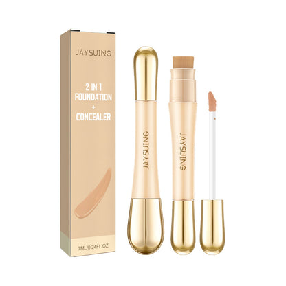 2 In 1 Foundation + Concealer, Blemish Print Natural Concealer Long-Lasting Makeup Invisible Pore Concealer