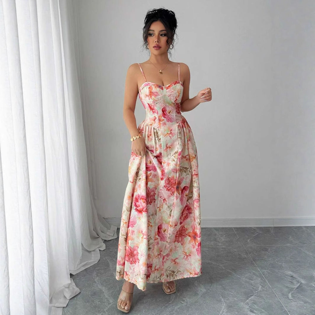 Cross-borderNew Spring and Summer Strapless Shoulder-baring Women's Fashion Fairy Long Elegant Evening Dress