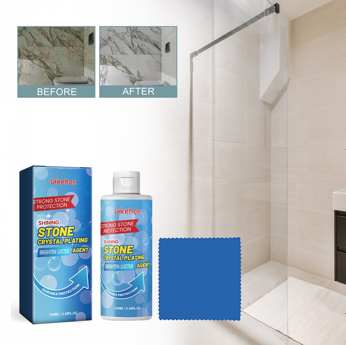 Stone Crystal Plating, Bathroom Floor Tile Clean Refresh Stone Polished Decontamination Clean