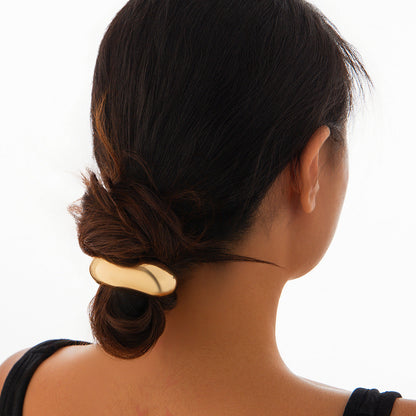 Personalized retro double-layer arc elastic hairpin irregular temperament hair ring
