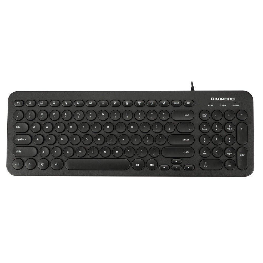 D520 Silent Wired Esports Keyboard USB Ultra Thin 104 Key Business Office Retro Punk Computer Gaming Keyboard