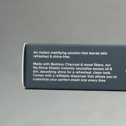 MANTL No-Shine Mattifying Sheets Made W/ Bamboo & Charcoal 196.8" X 2.8" Black