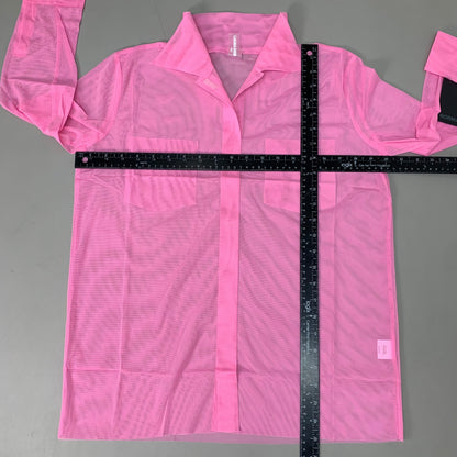NORMA KAMALI Nk Shirt w/ Faux Pockets Sz XS/34 Candy Pink ST1236MS963966