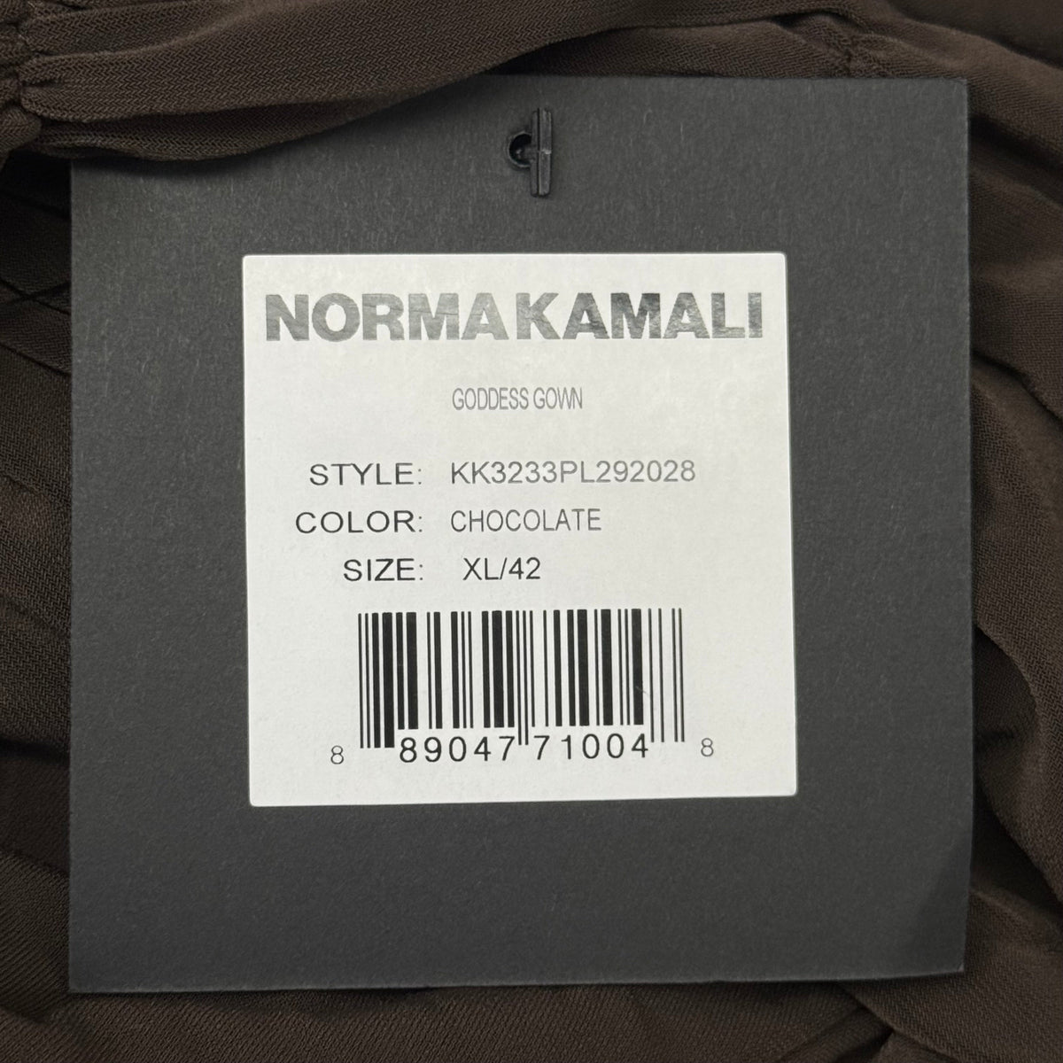NORMA KAMALI Goddess Dress Unlined Women's Sz XL/42 Chocolate KK3233PL292028