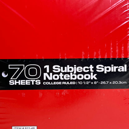 ZA@ THREE LEAF (6 PACK) 1 Subject Spiral Notebook College Ruled 70 Sheets 811-48