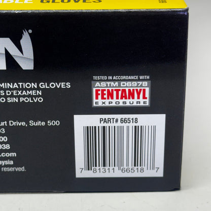 RAVEN (200 Gloves) Powder Free Nitrile Examination Gloves L Black 66518