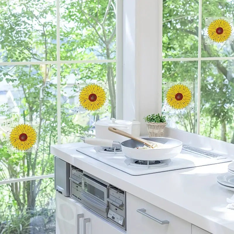 Window Fruit Fly Traps with Strong Stickiness Indoor use Sunflower Window Fly Stickers