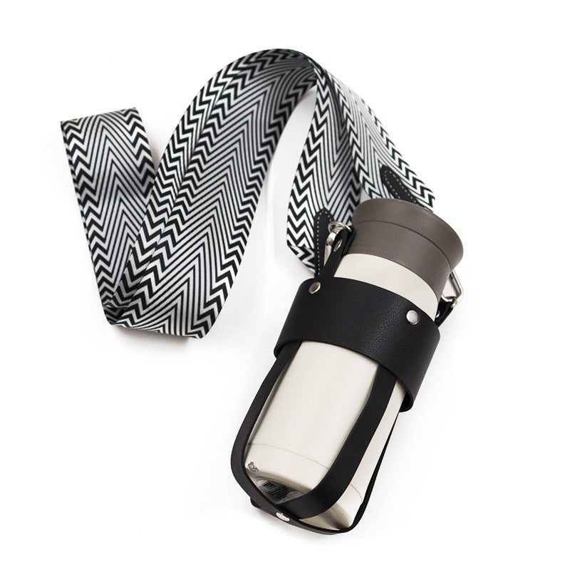 Outdoor insulated cup diagonal cup cover detachable woven shoulder strap bottle cover stainless steel kettle cover