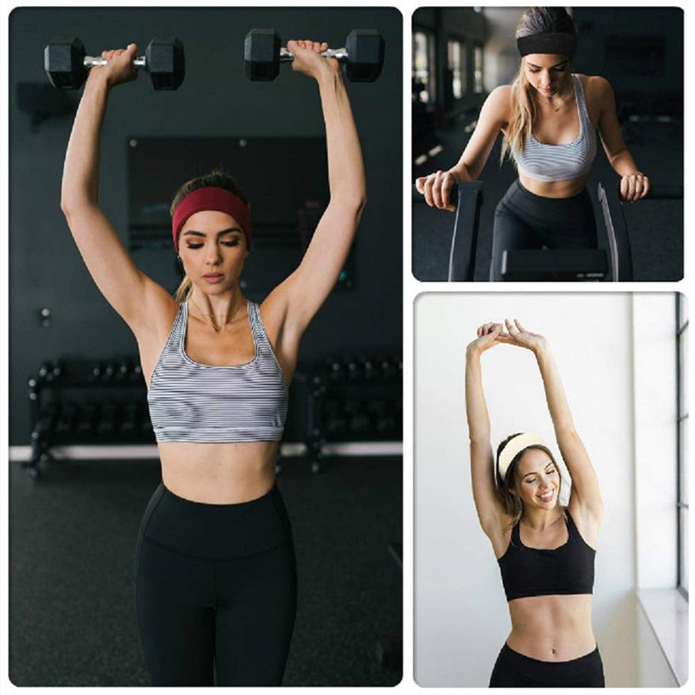 Simple Sports Headband Running Sports Anti Sweating Yoga Headband Unisex Solid Color Single Loop Headband