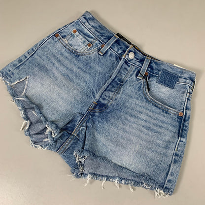 LEVIS 501 Original Fit High Rise Shorts Medium Wash Women's Sz 25 Mega Vibe Blue