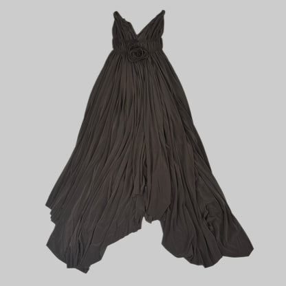 NORMA KAMALI Goddess Dress Unlined Women's Sz S/36 Chocolate KK3233PL292028