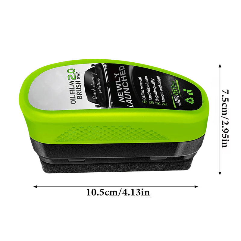 Car Glass Oil Film Remover with Sponge Cleaning Brush, Ideal for Front Inner Windshield Cleaning