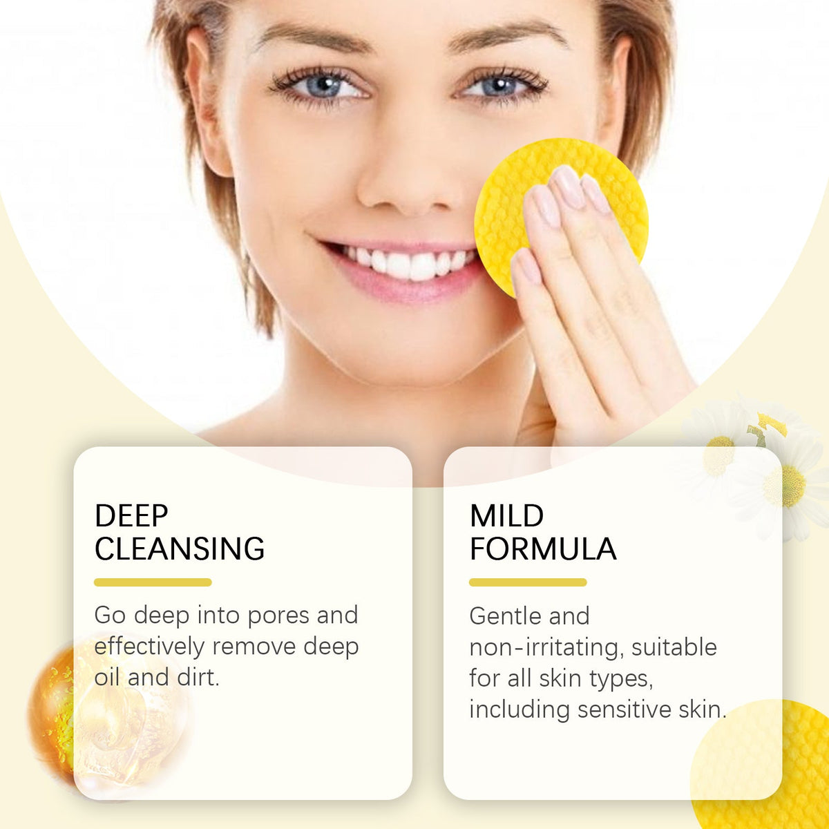 Turmeric Acid Cleaning Pad Brightening Cleaning Gentle Moisturizing Nourishing Care Cleansing Pad
