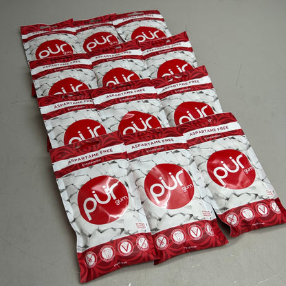 PUR (12 PACK, 55 Pieces Each) Sugar Free Cinnamon Flavored Chewing Gum
