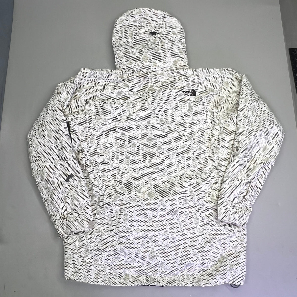 NORTH FACE Full Zip Elastic Waist Winter Coat Men's Sz L Honey Comb Pattern