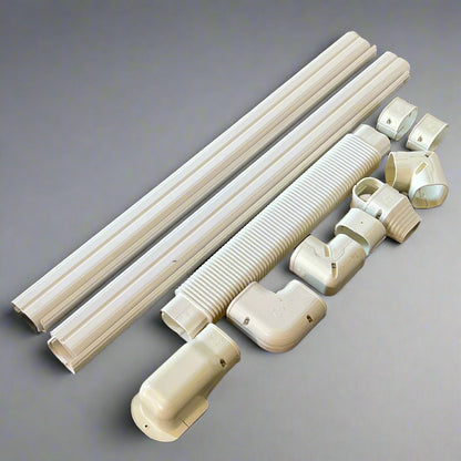 COOL PVC Pipe Duct Cover Kit For 20' Mini Split Refrigerated Lines, White