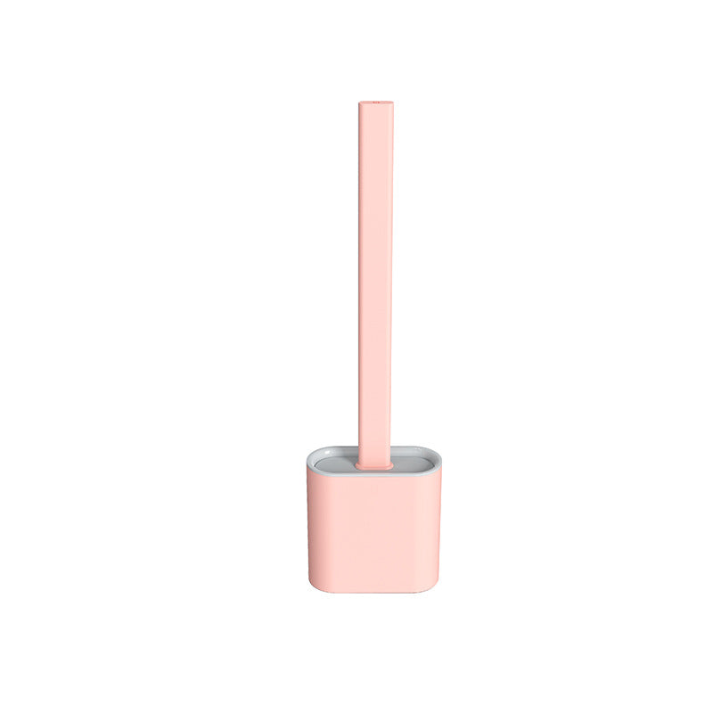 Creative Wall-Mounted Cracked Soft Glue Long Handle Imitation Silicone Toilet Brush Set Household Toilet Cleaning Brush