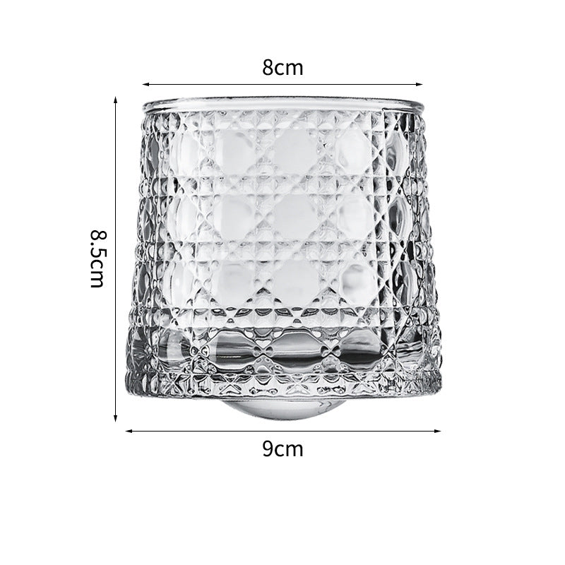 Hand drawn rotating glass cups multiple multi-purpose whiskey glasses rotating glass cups