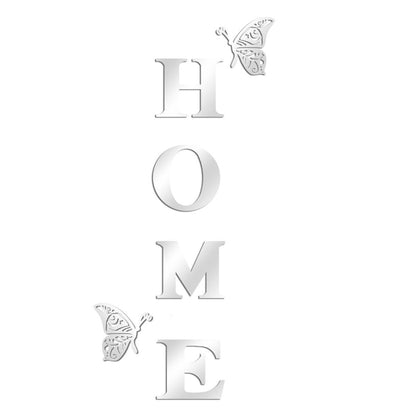 Two butterflies HOME letter mirror decoration 1mm thick acrylic wall sticker living room entrance sticker