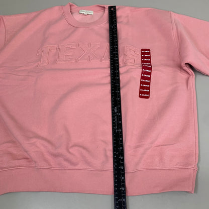 STATE OF MINE Women's Texas Print Sweatshirt Sz-XLarge Blush 15711